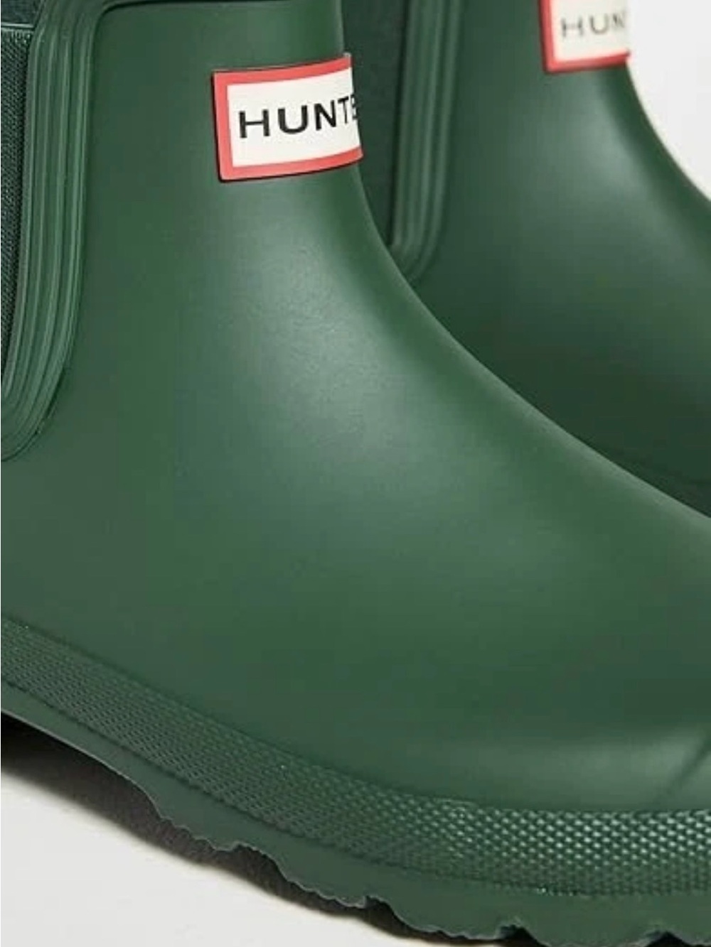 Hunter Short Chelsea Rain Boots in Dark Green with Red Logo Accent size 10 new - Picture 5 of 5